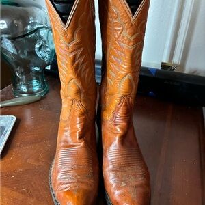 Vintage Tony Lama Cowboy Boots Men’s 9 1/2D Leather Western Rodeo Style 6358